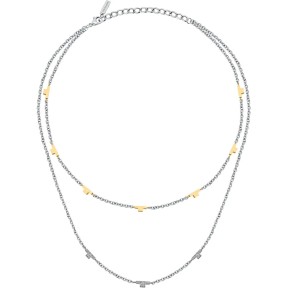 COLLANA TRUSSARDI T-LOGO CRYSTAL WHITE - TJAXC62