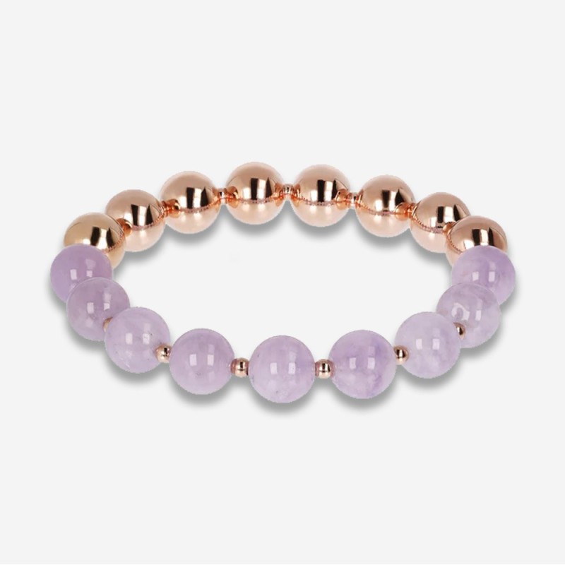 Bronzallure Bracciale con pietra Lavanda di Ametista