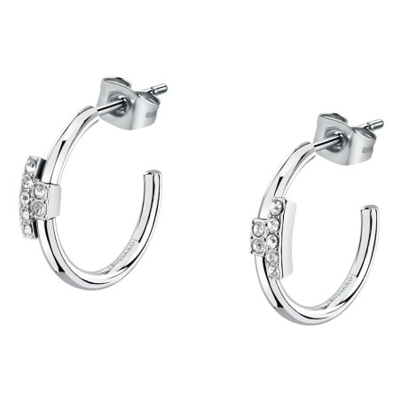 ORECCHINI TRUSSARDI T-LOGO EARR. SS CRYSTAL WHITE 1.9CM - TJAXC86