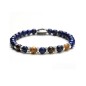 Bracciale Gerba da Uomo Stone Blue Sky Light Occhio di tigre Bronzite Argento - 247