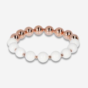 Bronzallure Bracciale con pietra Agata Bianca