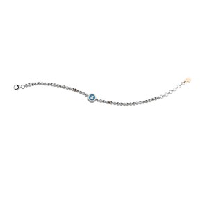 NANAN Bracciale Argento 925 Con Pallini - Orsetto Azzurro - NAN0201