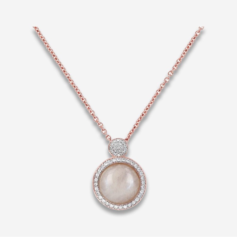 Bronzallure Collana con Pietre Naturali Milanese - Quarzo Rosa e Cubic Zirconia