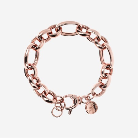 Bronzallure Bracciale Maglia Ovale Regolabile in Golden Rose