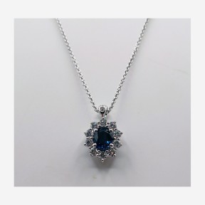 Crivelli - Collier Zaffiro Blu contornato da Diamanti