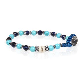 Bracciale Gerba LAB Occhio di Tigre blu pietra Turchese uomo-donna