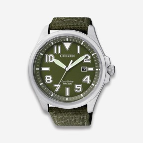 Orologio Citizen Military 44mm Tessuto Verde AW1410-32X