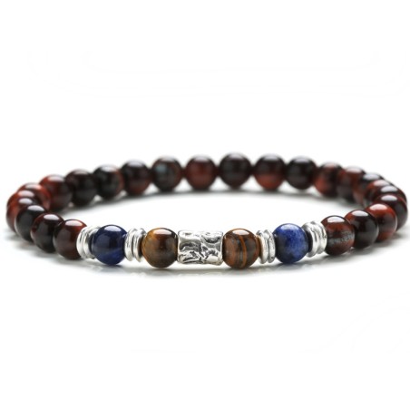 Gerba Bracciale Stone Steven Occhio di tigre Sodalite Argento da uomo - 274