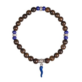 Gerba Bracciale Horn cornetto blu occhio di tigre uomo donna - Horn11