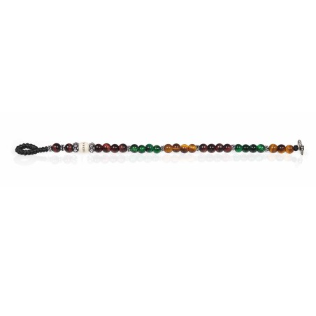 Gerba Bracciale LAB Occhio di Tigre classico rosso verde uomo donna - 082