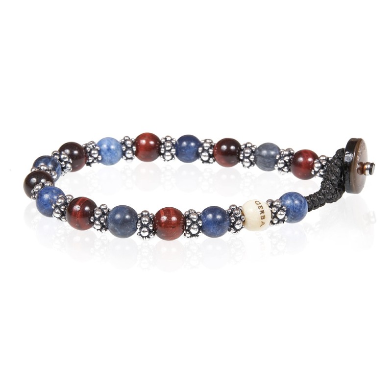 Gerba Bracciale Gerba LAB Occhio di Tigre rosso e blu uomo donna - 093