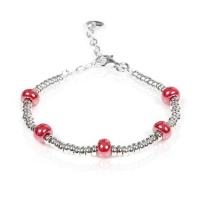 Gerba Bracciale Baby Silver Argento e pietre in Ceramica corallo bambino - BS12