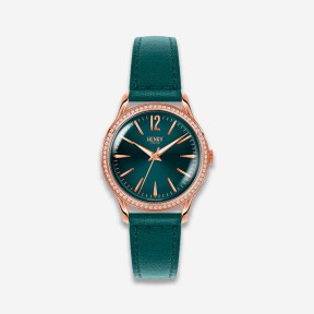 Orologio Henry London da donna Stratford Crystal Teal Blue HL34-SS-0206