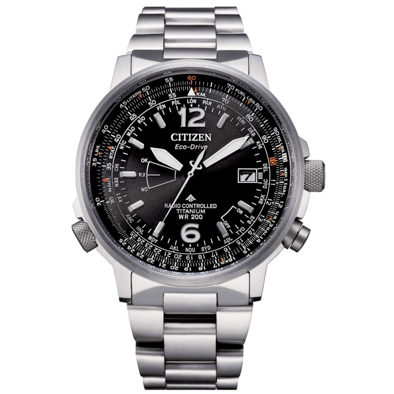 Citizen - Orologio Collezione Radiocontrollato Pilot Super Titanio - CB0230-81E