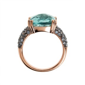 Bronzallure Anello Cocktail con Prisma Gem Quadrata e Pavé - WSBZ02179.GREEN-14