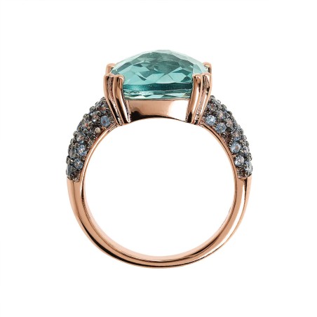 Bronzallure Anello Cocktail con Prisma Gem Quadrata e Pavé - WSBZ02179.GREEN-14