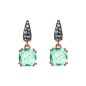 Bronzallure Orecchini Pendenti con Prisma Gem Quadrata e Pavé - WSBZ02182.GREEN