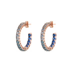 Bronzallure Orecchini a Cerchio con Cubic Zirconia Effetto Dégradé Medi - WSBZ02119.BLUE