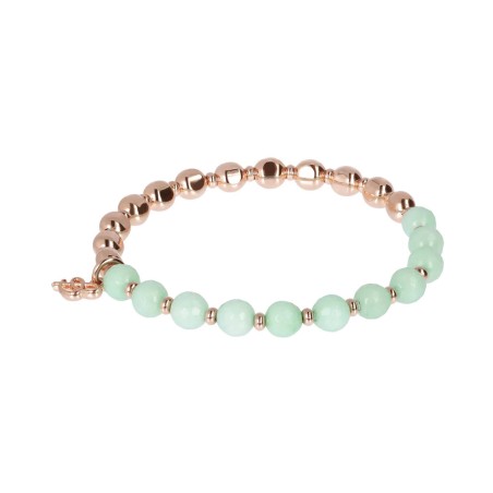 Bronzallure Bracciale Elastico con Pietre Naturali e Sfere Golden Rosé - WSBZ01431.AQ