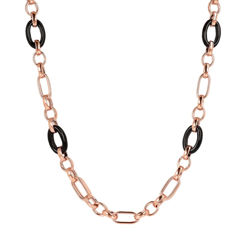 Bronzallure Collana Rolo' con Onice Nero Rose' - WSBZ01950.BO