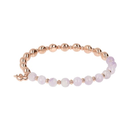 Bronzallure Bracciale Elastico con Pietre Naturali e Sfere Golden Rosé - WSBZ01431.AML