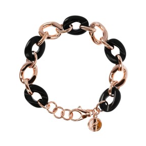 Bronzallure Bracciale Catena Grumetta in Pietra Naturale e Golden Rosé - WSBZ01382.BO