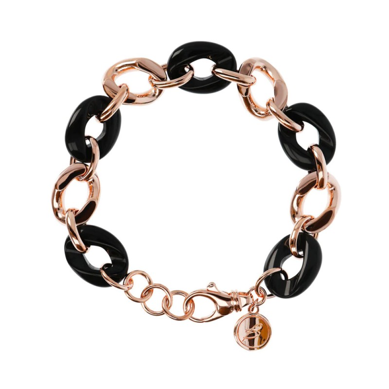 Bronzallure Bracciale Catena Grumetta in Pietra Naturale e Golden Rosé - WSBZ01382.BO