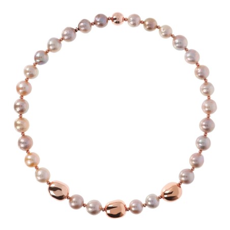 Bronzallure Collana Donna con Perle, Beads Golden Rosé - WSBZ01820.RQ