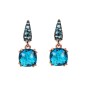 Bronzallure Orecchini Pendenti con Prisma Gem Quadrata e Pavé - WSBZ02182.BLUE