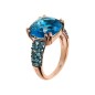 Bronzallure Anello Cocktail con Prisma Gem Quadrata e Pavé - WSBZ02179.BLUE-18