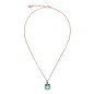 Bronzallure Collana Catena Rolo con Prisma Gem Quadrata e Pavé - WSBZ02180.GREEN