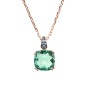 Bronzallure Collana Catena Rolo con Prisma Gem Quadrata e Pavé - WSBZ02180.GREEN