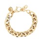 Bronzallure Bracciale Golden Catena Rolo Maxi Maglie con Elemento Pavé in Cubic Zirconia - WSBZ00517Y.W