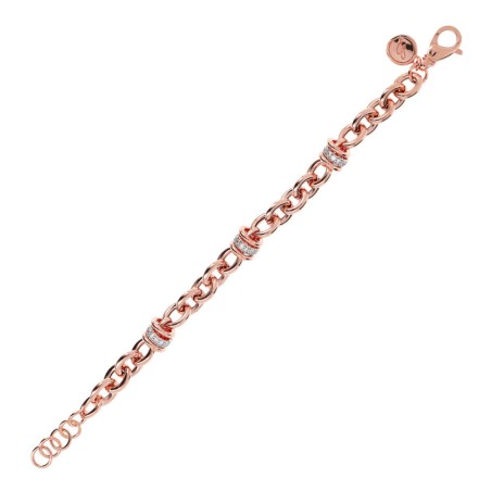 Bronzallure Bracciale Catena Rolo e Rondelle Pavé in Cubic Zirconia - WSBZ00519.R