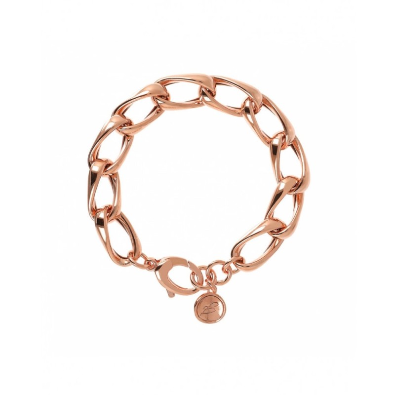 Bronzallure Bracciale graduato a maglie ritorte lucide in Golden Rose - WSBZ01954.R