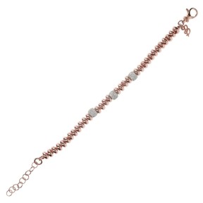 Bronzallure Bracciale con Rondelle Alternate a Elementi Pavé in Cubic Zirconia - WSBZ01048.W