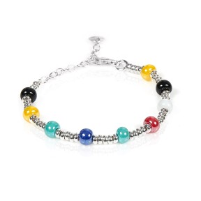 Gerba Bracciale Baby Silver Argento e pietre in Ceramica tutti colori bambino - BS14