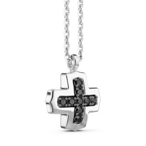 Gioielli: Collana croce uomo Zancan acciaio 316L PVD Nero EHC186