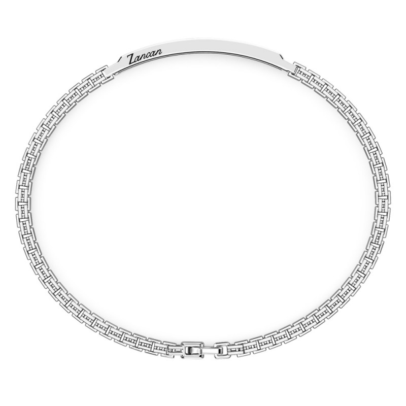 Bracciale Zancan in argento con pietre nere - ESB083