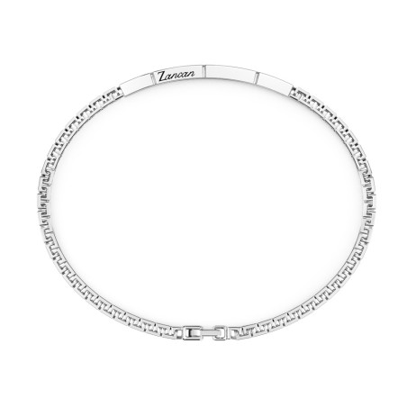 Bracciale Zancan in argento con targa e pietre nere – EXB728