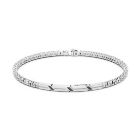 Bracciale Zancan in argento con targa e pietre nere – EXB728