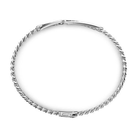 Bracciale grumetta Zancan in argento con pietre nere - ESB086