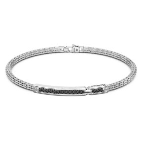 Bracciale Zancan in argento con pietre nere - ESB084