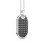 Collana Zancan in argento con pendete a targa con pietre nere - ESC116