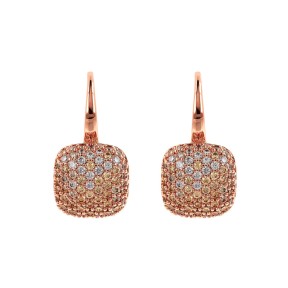 Orecchini Pendenti Quadrati con Pavé in Cubic Zirconia - WSBZ00615.CHAMP