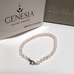 Bracciale Genesia con perle e chiusura in oro 18 Kt diametro di 5/5,5 mm - BRFWVEEC-5/5.5