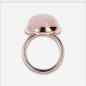 Bronzallure Anello con Pietra Quarzo Rosa Tonda Cabochon