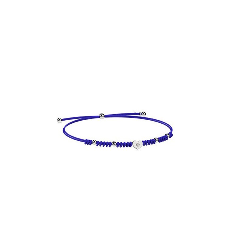 Nanan Bracciale Cordino e cuore Argento blu - NAN0428