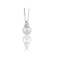 COSCIA Pendente con catena in oro 18kt bianco, perla giapponese diametro 6,5/7 mm e diamanti da 0,02 kt. - LBPNAK170R+