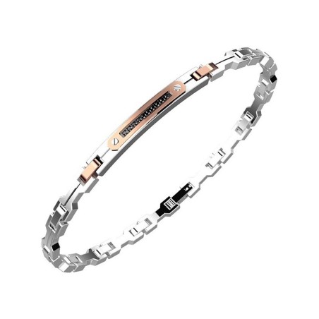 ZANCAN BRACCIALE UOMO HI- TECK IN ACCIAIO E SPINELLI NERI - EHB354